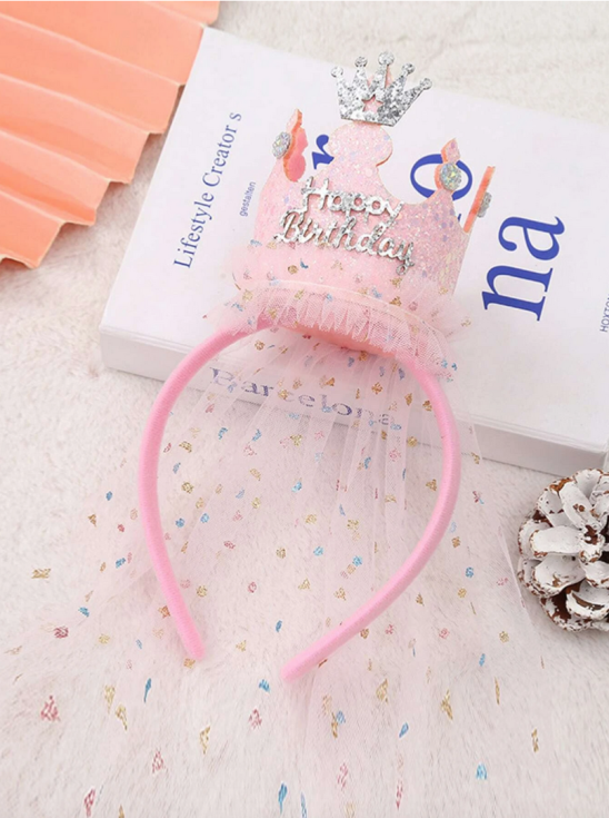 Galvas Lente, Meitenes, Rozā Kronis, Augstas Kvalitātes Produkts, Elegants Aksesuārs