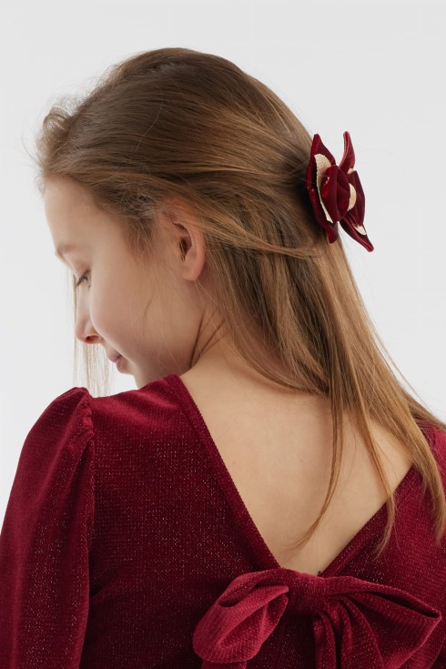 meiteņu matu sprādzes, bordo sprādzes, samtaines sprādzes, eleganti matu aksesuāri, bērnu kokardes, kristālu imitācijas sprādzes, ikdienas matu sprādzes, svētku matu aksesuāri, meiteņu garderobes aksesuāri, augstas kvalitātes matu sprādzes