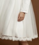 svinīga kleita meitenēm, krēmbalta kleita, kleita kristībām, bērnu svētku kleitas, tilla kleita, mežģīņu kleita, kleita kāzām, Kayra