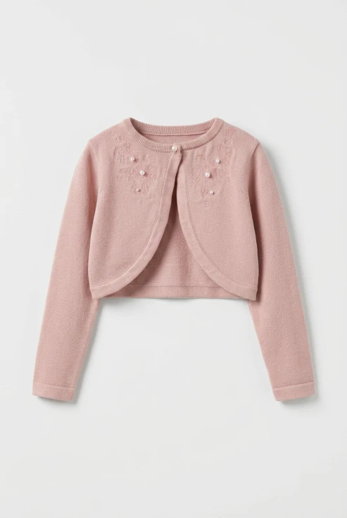 meiteņu bolero Ada rozā krāsā, Komūnijas svētku bolero, ZOYA Fashion